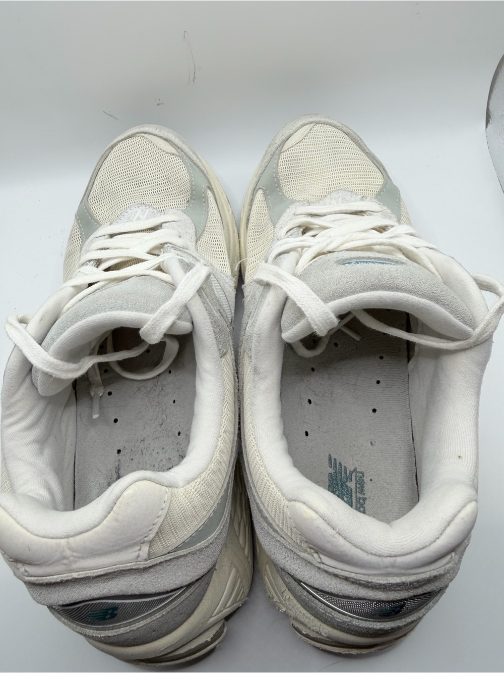 New Balance Men's Sneakers in Light Gray & Cream - Picture 7 of 11